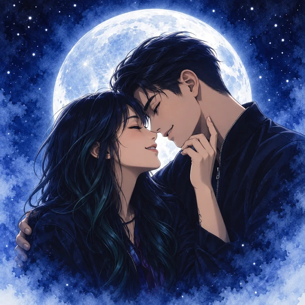 Portada de Para siempre: una pareja frente a la luna
